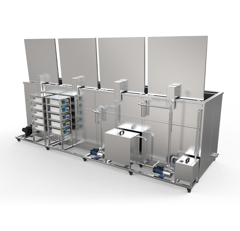 冠博仕 GF4-1860PLH 四槽超聲波清洗機｜61L 36振頭工業級過濾漂洗噴淋烘干一體機