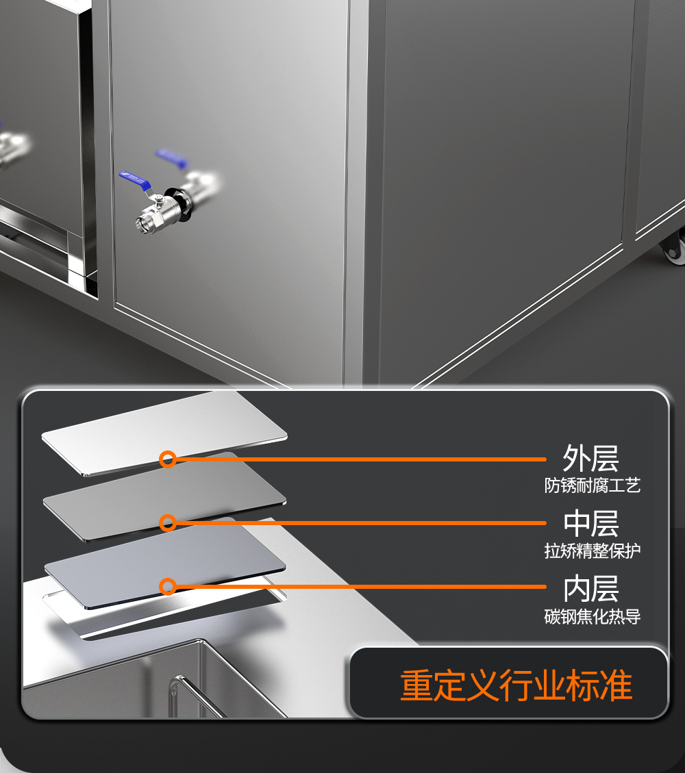 冠博仕GE144960H雙槽超聲波清洗機帶鼓風烘干 | 960L/7200W | 工業級除油除銹設備銅鋁合金小配件清洗